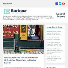 Latest News from Barbour Product Search: Retractable and In-Ground Power Units from Pop Up Power® for Marina Safety |  The Lifespan of Timber Decking and the Benefits of Non-Combustible Decking